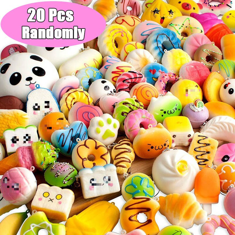 Al azar 10-40 piezas de Squishy Ice Cream kawaii simulación juguetes lindos, como el aroma Sube lentamente, la comida ligera de Squisies will: Verde claro