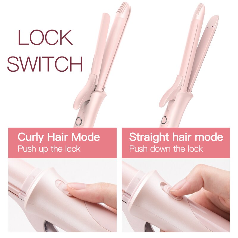 Pritech-Rizador de pelo 2 en 1, plancha para rizar el cabello, rodillo recto, varita eléctrica inteligente, herramienta de peinado