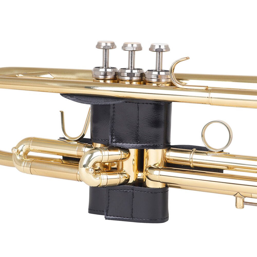 Trompeta con agarre de mano, funda protectora suave de cuero negro PU, accesorios de instrumentos musicales de viento