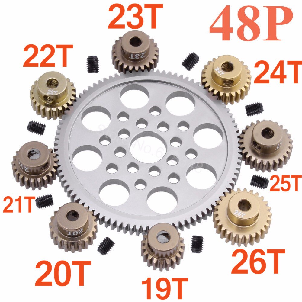 Metal 48P Spur Gear 92T 85T 80T Motor Pinion Gears 19T 20T 21T 22T 23T 24T 25T 26T For Sakura D3 XI Zero S 1:10 RC Drift Car