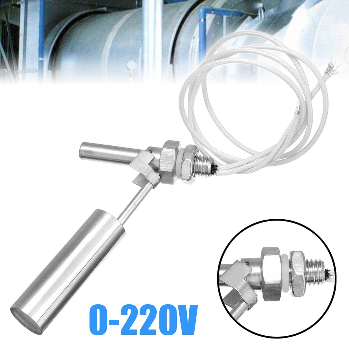 1pc 0-220v rustfrit stål vand svømmerafbryder niveau switch niveau sensor  m10 tråd flydende vand niveau kontrol sensor