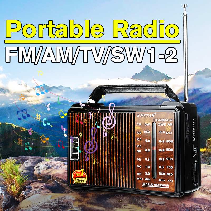 Fast RX-608AC Full Radio Digital Demodulator FM/AM/SW/LW Stereo Radio Portable Internet Radio For English Russian User