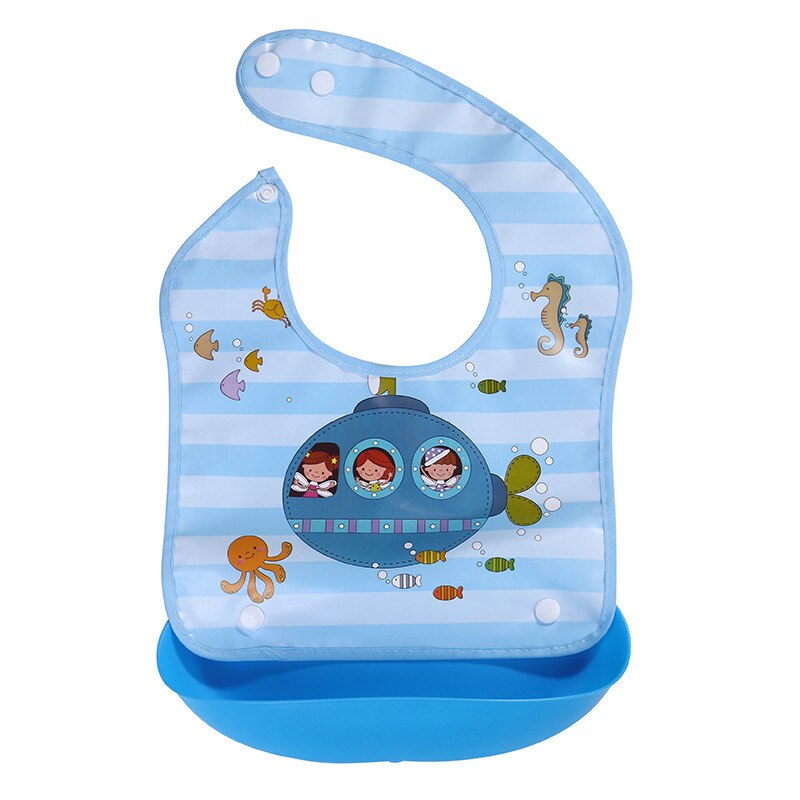 Cartoon Bib, Baby Eten Afneembare Rijst Zak, Kinderen Wegwerp Waterdicht En Vuil-Proof Siliconen Bib, speeksel Pocket