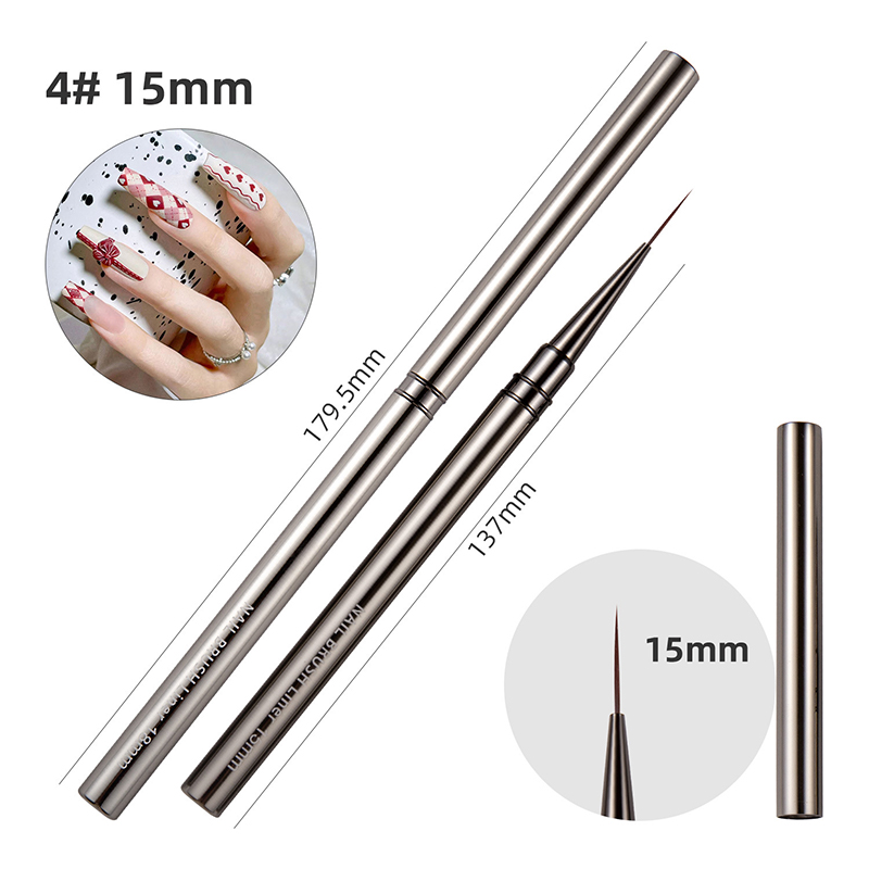 14 Größen Nail Art Pinsel Metallgriff Nail Liner Pinsel Streifenmuster Malpinsel Acryl UV Gel Verlängerung Zeichnung Schnitzstift