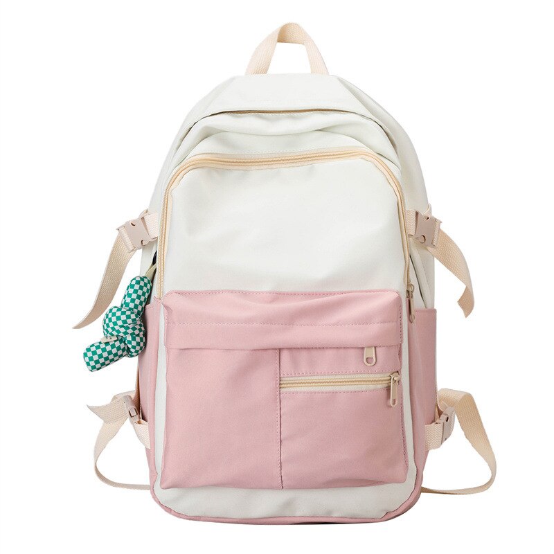 Fengdong zaini per scuola per adolescenti zaino per scuola per donna zaino per laptop da viaggio leggero impermeabile zaino per libri universitari: Pink