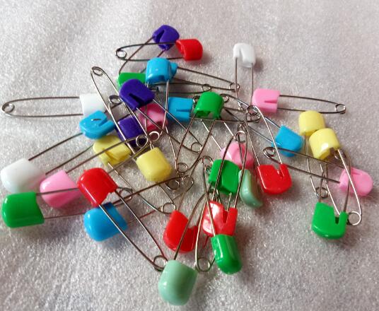 30Pcs Baby Luier Pins Kleurrijke Multipurpose Plastic Veiligheid Head Baby Veiligheidsspelden Ijzeren Pinnen Naalden: 55mm