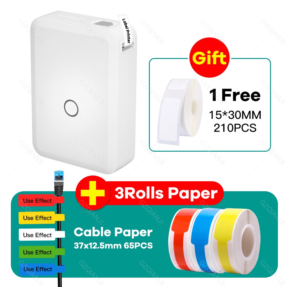 Niimbot D110 Paper Sticker Wireless Label Printer Pocket Handheld Printer Thermal Price Label Sticker Marker Home Office USE: Add 3 Cable
