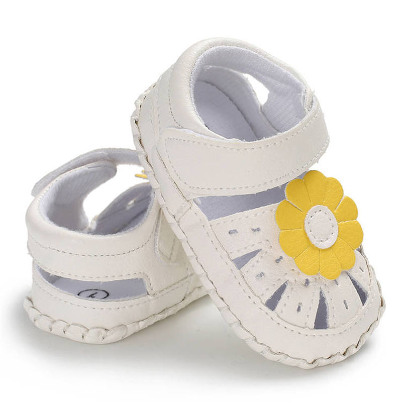 Sandalias de verano para niñas, suela de goma antideslizante con flores bonitas, zapatos de princesa para bebés de 0 a 2 años