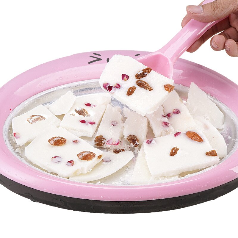 Stegt yoghurt maskine hjem mini stegt is maskine børn tegneserie hjemmelavet frugt stegt is grød stegt is bakke
