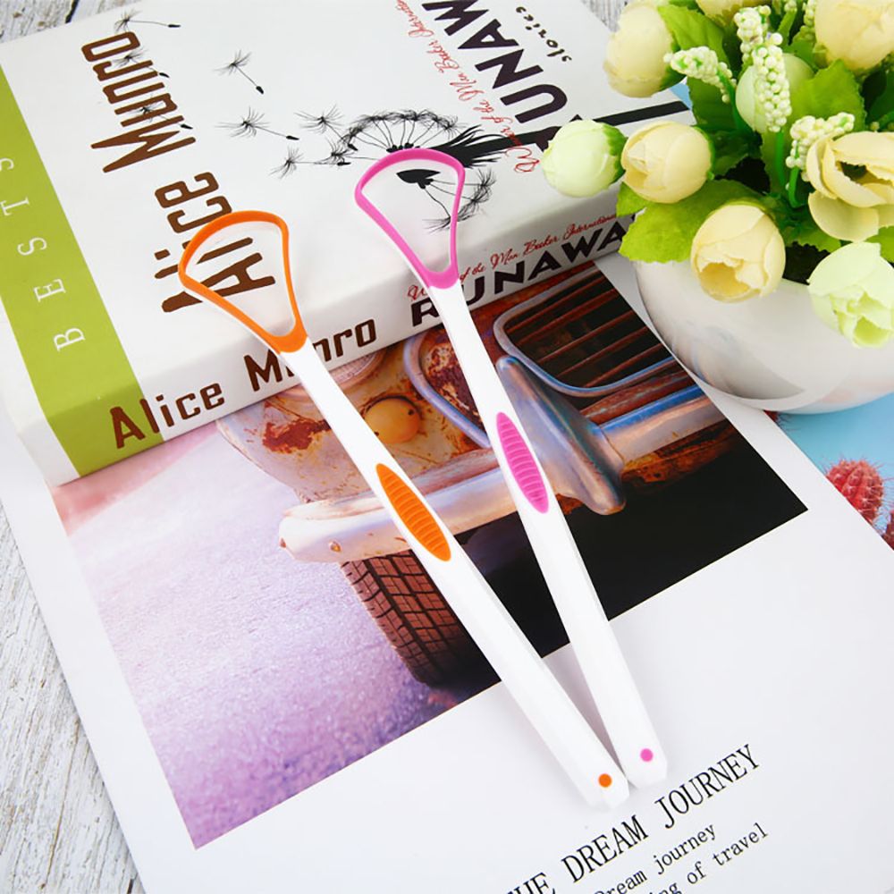 2pcs Portable Tongue Cleaner Brush Soft Tongue Scraper Floss Dental Care Keep Fresh Breath Oral Hygiene Health Care Tools