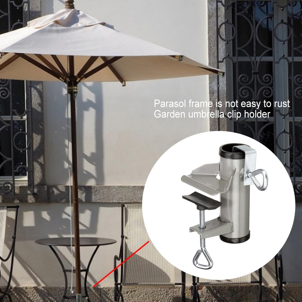 Bærbar stabil parasol beslag holder paraply stativ fast clips til udendørs terrasse have gårdhave balkon strand