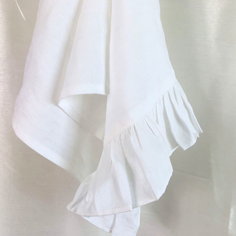 100% asciugamano in lino con volant 4 pezzi asciugamani assorbenti in lino naturale capelli multifunzionali adulti asciugamano per bambini per bagno 30*50cm: bianca