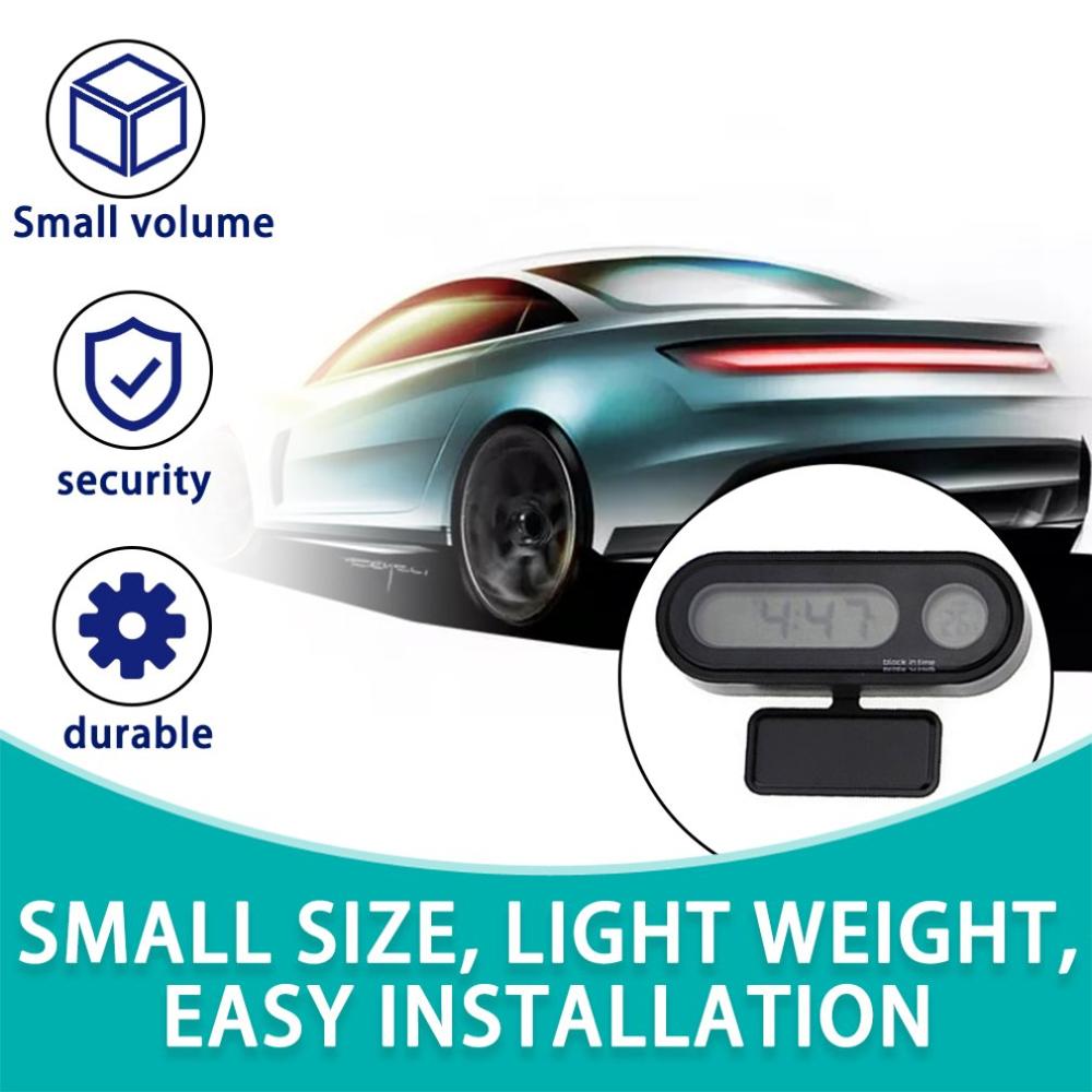 Racing Multifunctionele Digitale Lcd-scherm Blauwe Achtergrondverlichting Auto Gauge Klok Thermometer Tijd Temperatuur Sensor