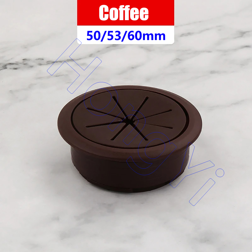 1Pcs Desk Wire Organizer Cable Hole Cover ABS+Rubber Cord Grommets 50mm/53mm/60mm/80mm for Office Furniture Cable Passing: Brown / 80mm