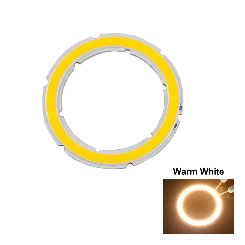 2 uds Chip LED 12V 12V 6W COB lámpara de Chips diámetro 60mm coche-estilo faro anillos de Halo de coche Ojo de Ángel accesorios para automóvil motocicleta decoración JQ: Warm White