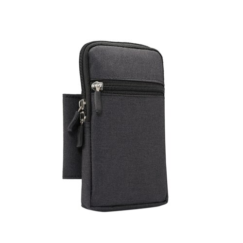 Cowboy Tuch Telefon Pouch Gürtel Clip Tasche für Samsung iphone Huawei Xiaomi Fall mit Stift Halter Taille Tasche Outdoor-Sport telefon Abdeckung: Black