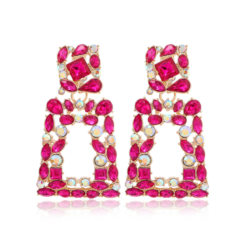 Vissen Rotondo - Orecchini a clip da donna, multicolore, strass, con clip, per dormire, non forati, gioielli da donna, Zirconia cubica, Nessuna pietra