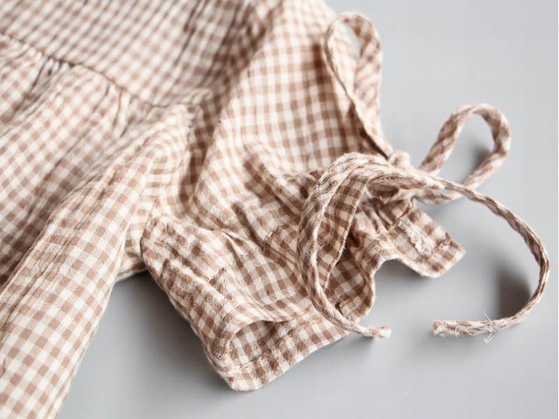 Camisas a cuadros para niñas, novedad de verano , holgadas, de ocio, con puño de blusa para bebé, camisa con cordones, ropa para niños de 1 a 5 años, LT020