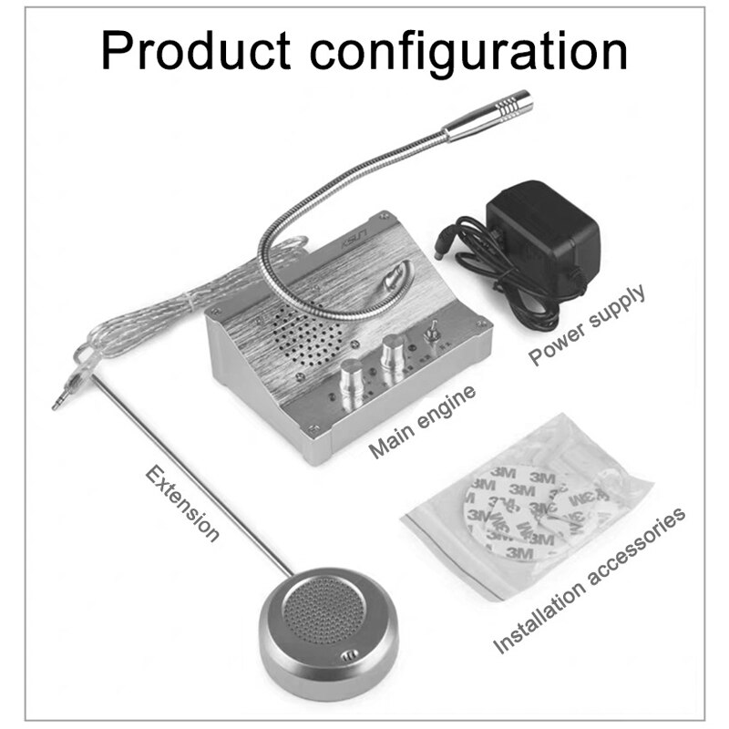 2 Way Window Intercom System Interphone Bank Speaker for Restaurant Office Pharmacy Station Hall Clinic Window Speaker