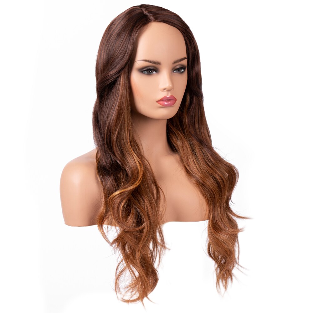 BESTUNG 24inch Synthetic Lace Wig Long Wavy Heat Resistant Fiber Ombre Hair Wigs for Black Women