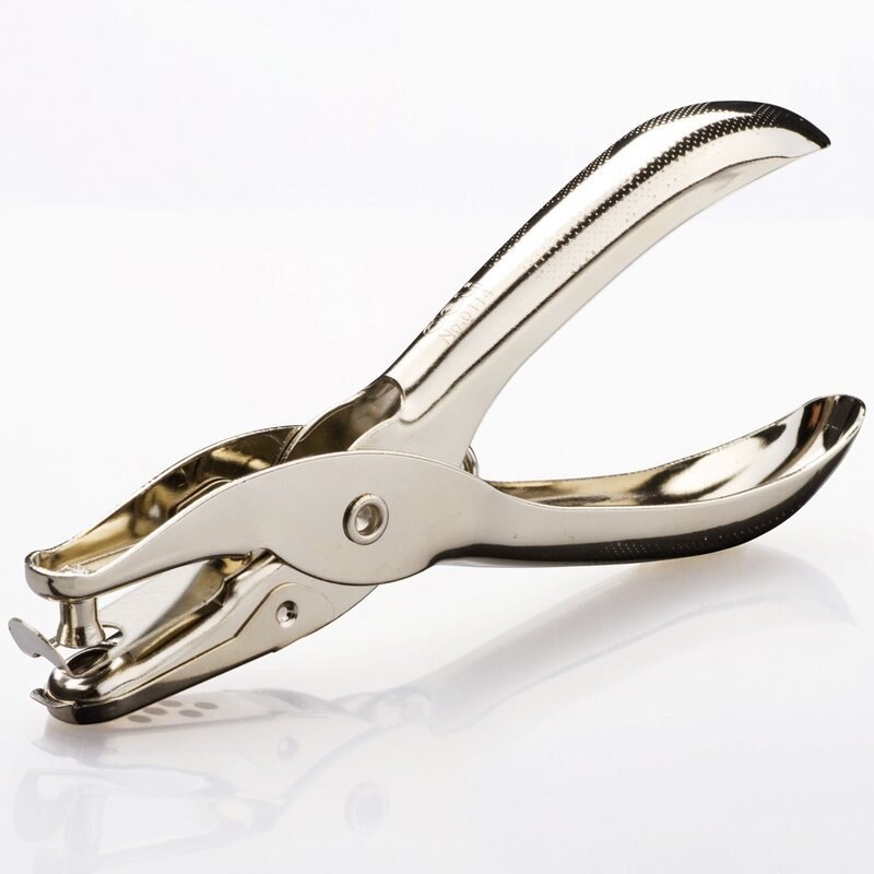 Effective 0114 punching machine hole puncher hand puncher single hole can play 8 pages all metal material lab equipment