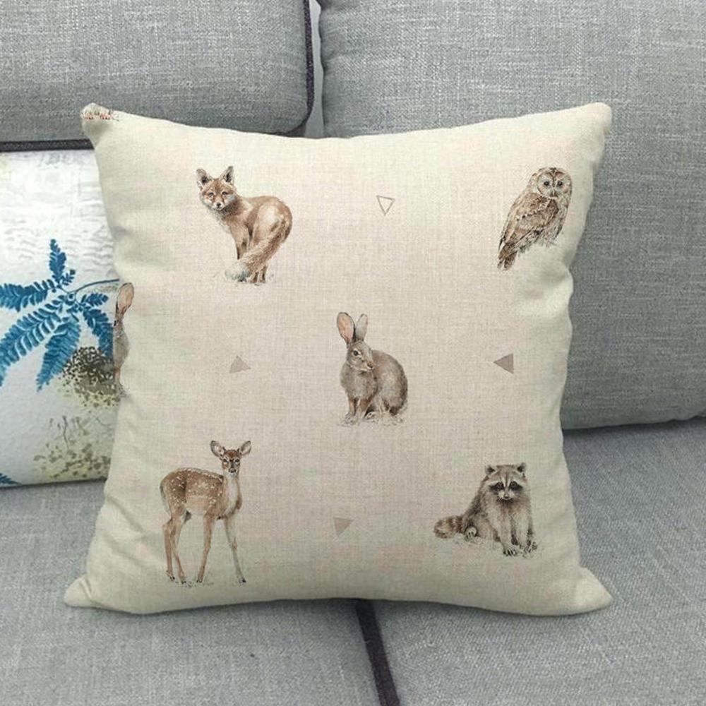 45 x 45cm siili kettu kani pöllö tyynynpäällinen sisustus eläinten tyynynpäällinen sohvalle tyynyliina tyynynpäälliset