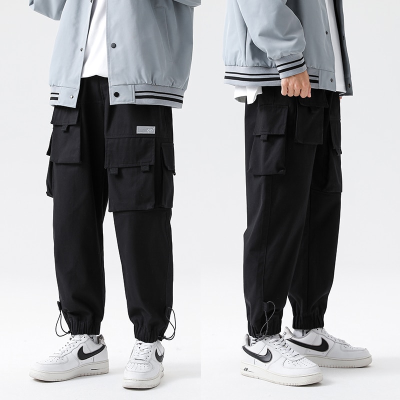Trend Ladung Hosen Männlichen Multi-Tasche Schwarz Armee Hosen Japan Stil verlieren Jahrgang Jogger keuchen männer