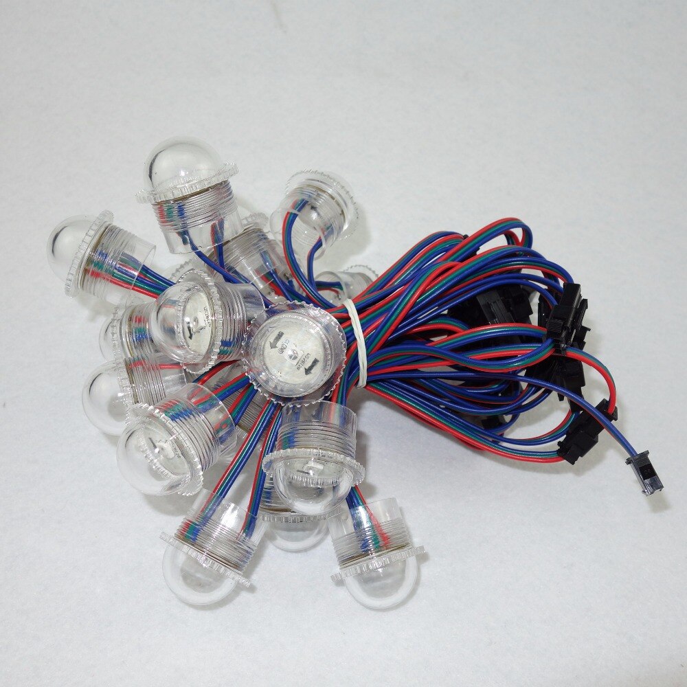 26mm diameter WS2812B LED pixel module;1pcs WS2812BLED,DC5V input;clear cover