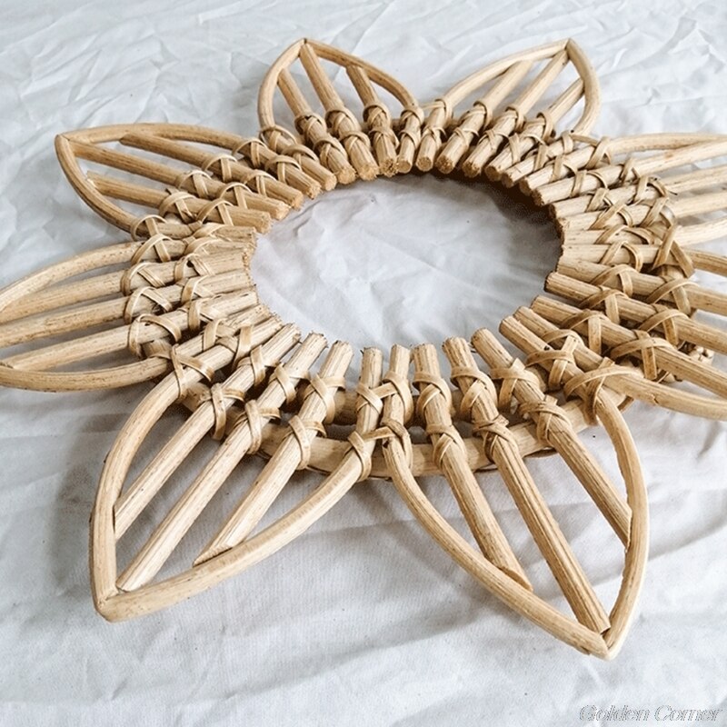 Rattan Rahmen Hängen Wand Spiegel Rahmen Foto Wand Rahmen Holz Kunst Deco Rahmen Handarbeit Wohnzimmer Bedroo D03 20