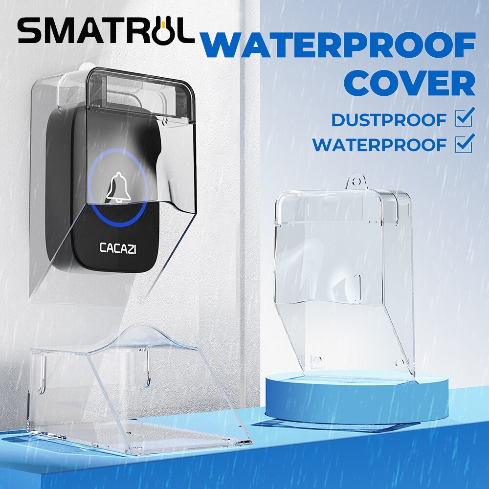 Smatrul Waterdichte Cover Voor Draadloze Deurbel Smart Deurbel Ring Chime Knop Transparante Waterdichte Thuis Cacazi