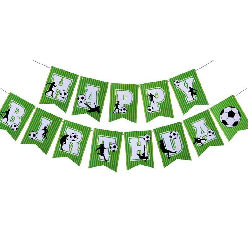 Football Theme Birthday Party Bunting Happy Birthday Banner Scene Decoration Garland
