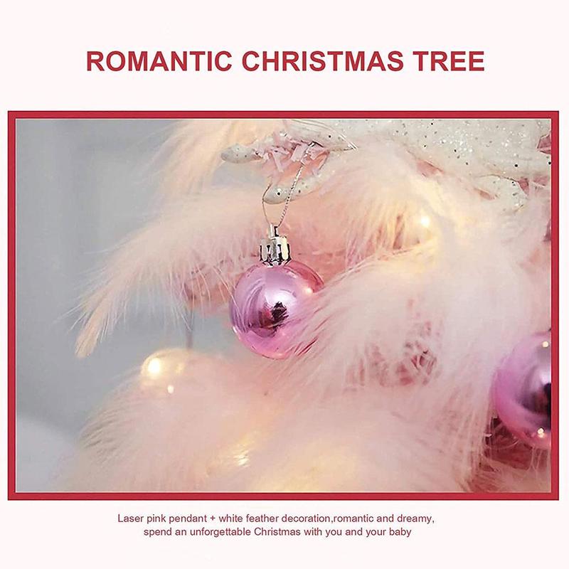 Netto Rood Roze Veer Kerstboom Kerst Ornamenten Ornamenten Handgemaakte Kerstboom Kunstmatige Decoratie P2E7