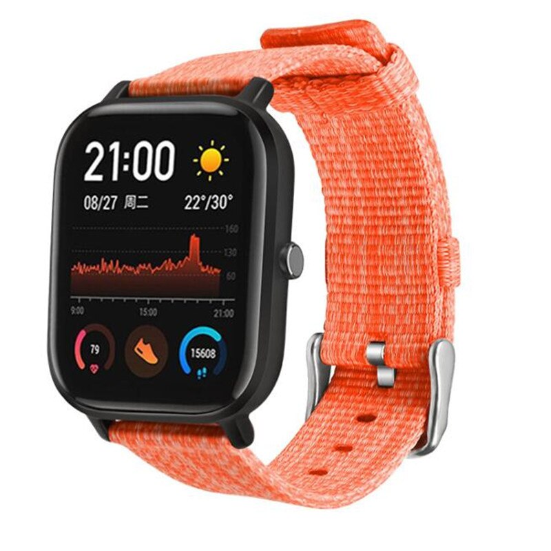 Pulseira de pulseira de lona de luxo para xiaomi huami amazfit gts relógio inteligente banda pulseira esporte substituição para largura 20mm