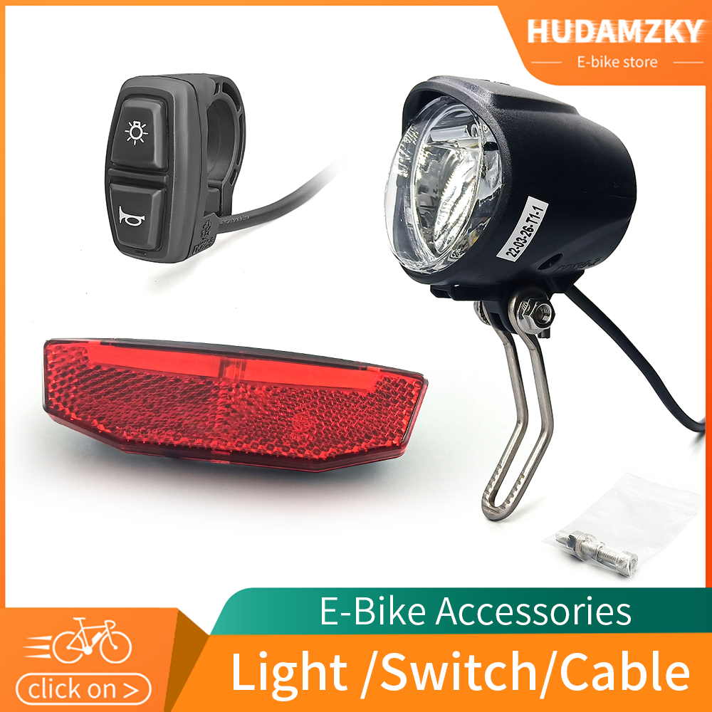 Electric Bicycle 24V-60V Headlight and Tail Light Horn DK226 Switch Cable Parts Rubber Ebike Parts Accessories