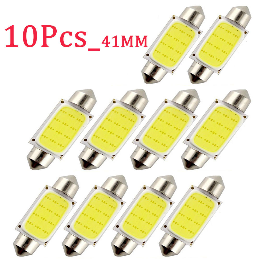 10 unids/lote blanco COB C5W bombillas LED 12V 24V coche Auto adorno cúpula luces LED interiores lámpara techo bombilla de lectura 31mm 36mm 39mm 41mm: Negro / changeable