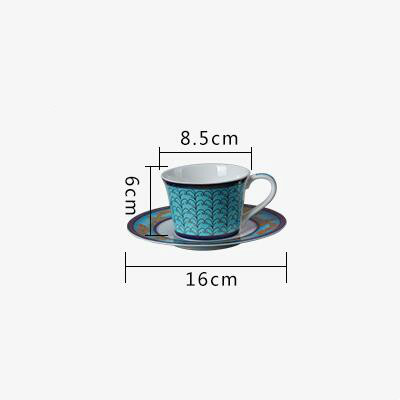 Luxury Bone China Dishes and Plates Sets Blue Ceramic Dinner Plates Restaurant Supplies Serving Dish: Coffee cup