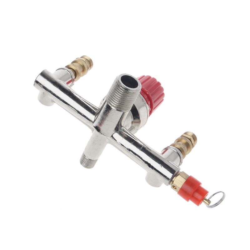 Double Outlet Pipe Alloy Air Compressor Switch Pressure Regulating Valve Mounting Parts Air Compressor Pipe