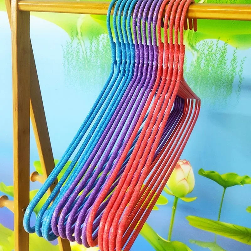 Adult Home Use Iron Clothes Hanger 2-7 Pieces Seamless Drying Rack Children's Clothes Hanger Wardrobe Organizer