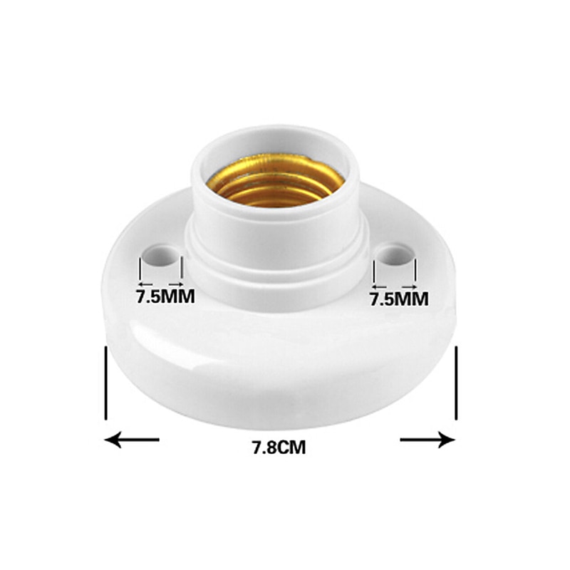1pcs E27 lamp holder, 78mm x 39mm Round Lamp Bulb Socket Light Bases Holder, flame Retardant Fireproof Material