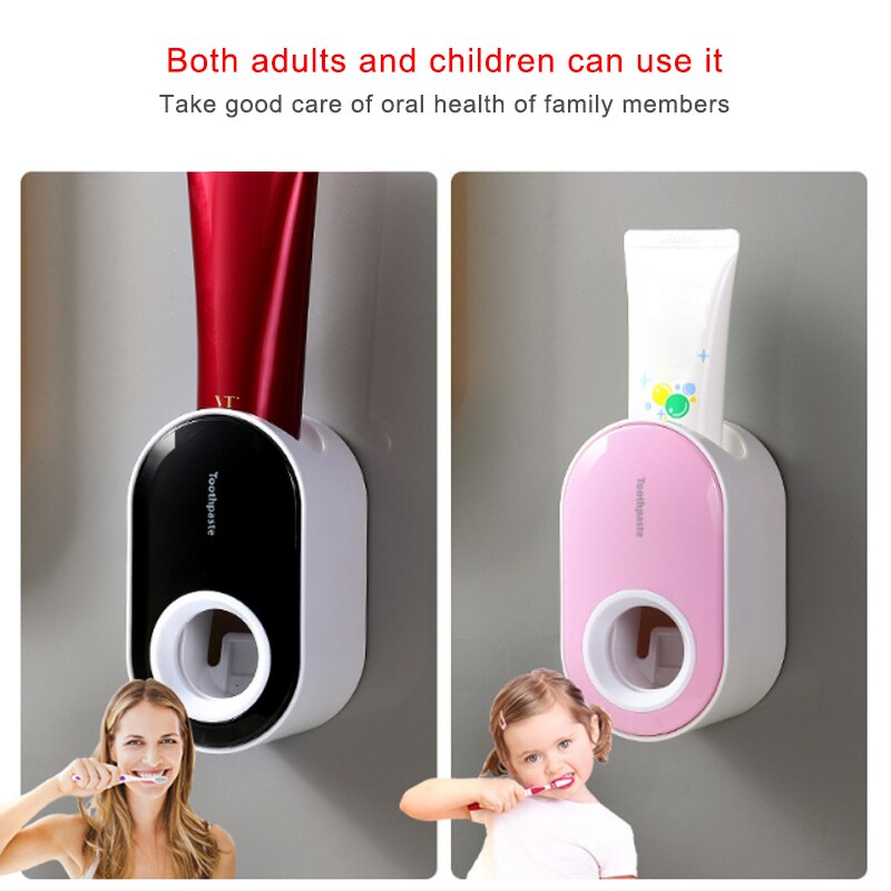 Automatic Toothpaste Dispenser Dust-proof Toothbrush Holder Wall Mount Stand Bathroom Accessories Set Toothpaste Squeezer