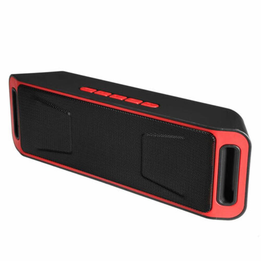 Altavoz Subwoofer doble para coche al aire libre inalámbrico estéreo impermeable USB/TF/Aux FM función de llamada de avisos de voz: Rojo