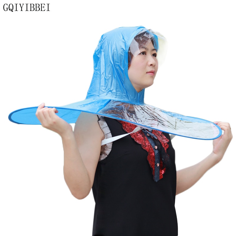 GQIYIBBEI Portable UFO Rain Hat Cove Foldable Raincoat Kids Umbrella PEVA Material Travel Fishing Sessile Cap With