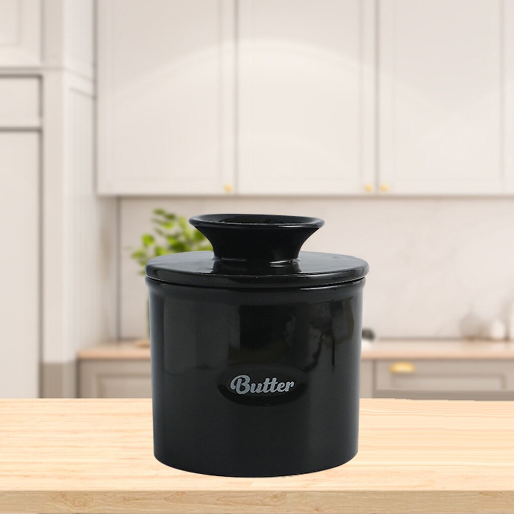 Cute Handmade Ceramic Butter Crock Fresh for Counter Easy Clean for Oven