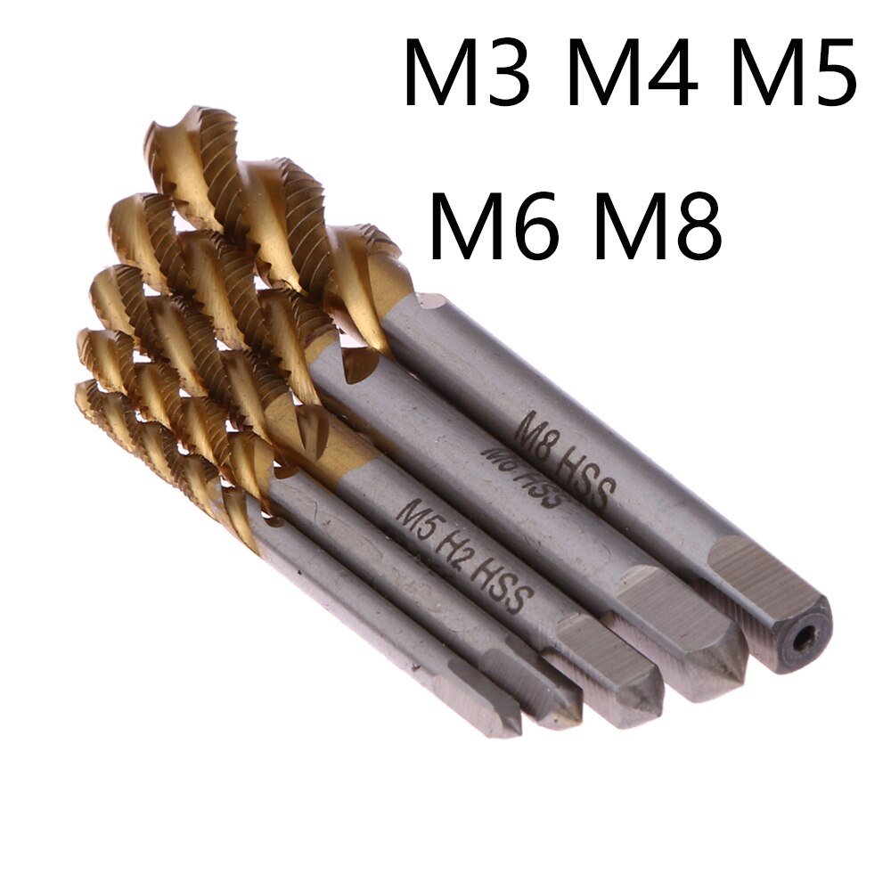 5 Stks/set Hss M3 M4 M5 M6 M8 Machine Boor Tap Hand Plug Metrische Draad Schroef Duurzaam Tap Voor Verwerking non Gat Draad