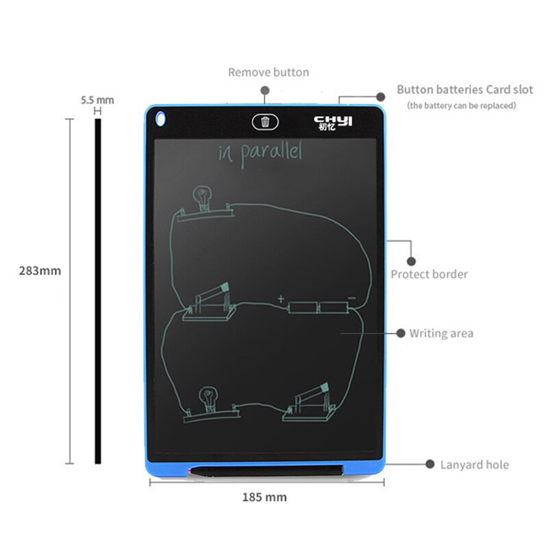 CHUYI 12 Inch LCD Writing Tablet Digital Handwriting Pad Electronic Drawing Tablet Bulletin Memo Board Kids Mini Art Notepads