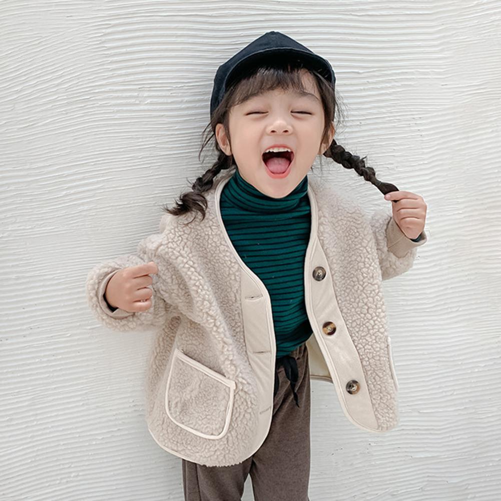 Lined Coat Button Closure Warm Soft Girls Jacket for Autumn Kids Colthing Warm Padding Jacket For Girl Outerwear Coats