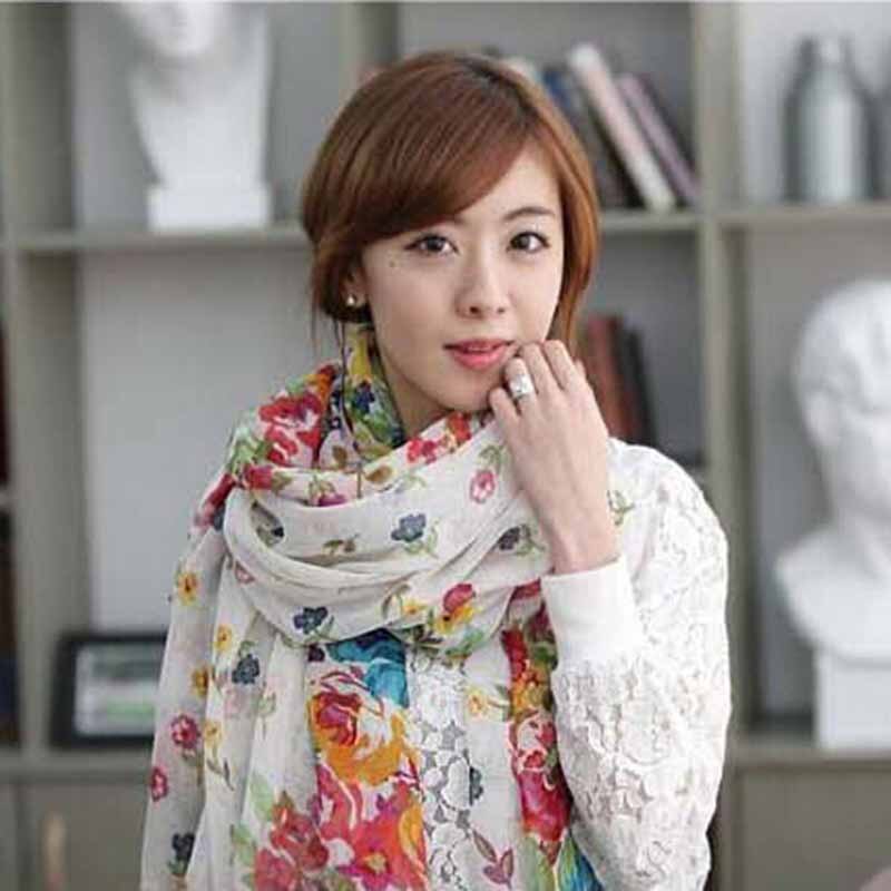 Ladies Floral Flower Scarf Beautiful Women Shawl Stole Wrap Scarves