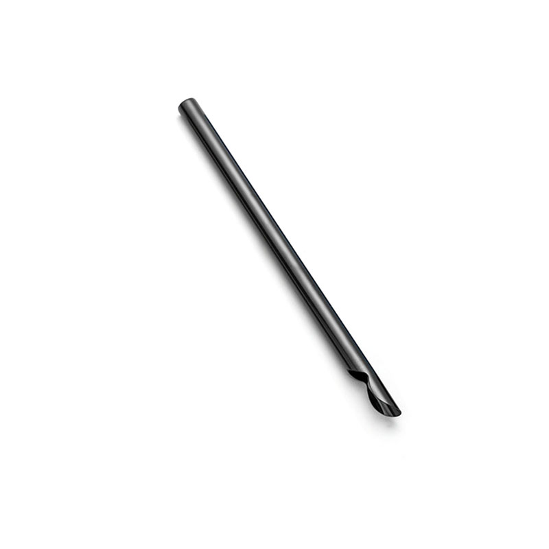 Grande paille en métal réutilisable, 15mm, pour Bubble Tea Milkshake, en acier inoxydable 304, ensemble de pailles à boire, Bar Boba Tubes droits: Black