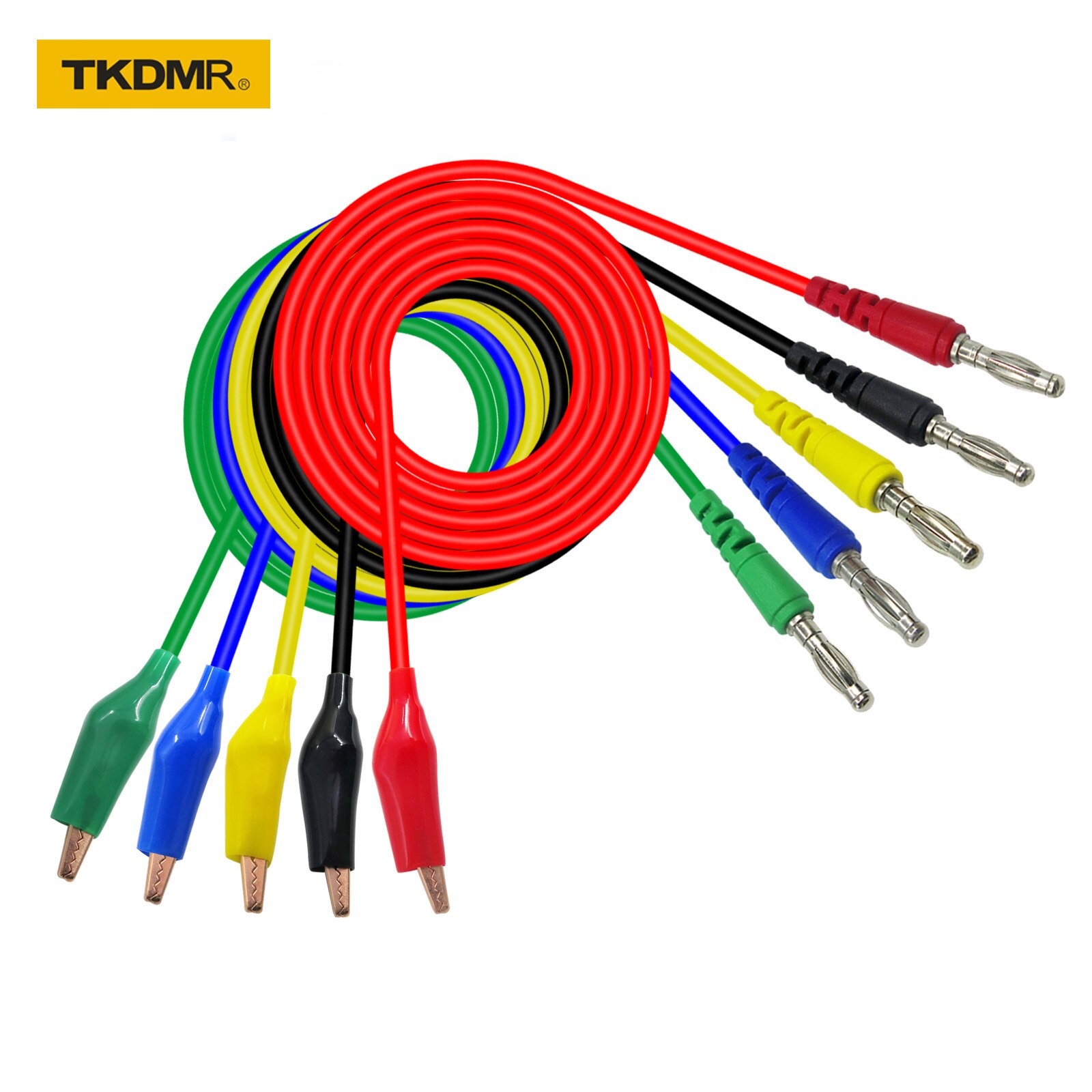 Tkdmr Alligator Clip Banana Plug Test Lead Test Probe Sluit Om 4 Mm Banana Plug Voor Elektrische Terug Probe kit Meetsnoeren