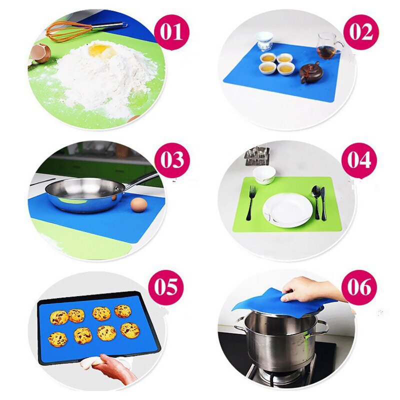 40x30cm Siliconen Matten Bakken Liner Beste Siliconen Oven Mat Warmte Isolatie Pad Bakvormen Kid Tafel Mat (Willekeurige Kleur)